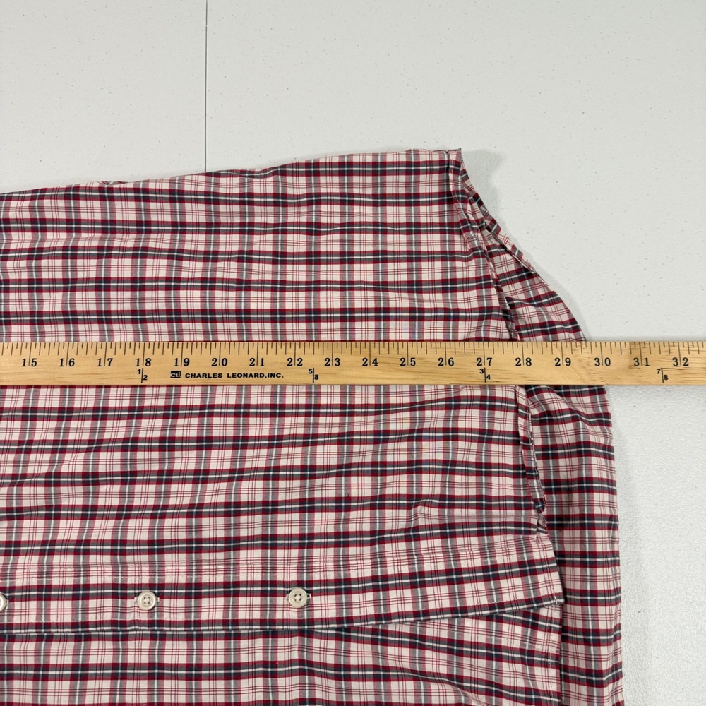 Wrangler Hero Mens Red Tartan Plaid Short Sleeve Button Up Shirt Size LG Casual‎ - Picture 4 of 9